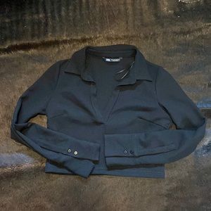 COPY - ZARA black crop top - Medium -